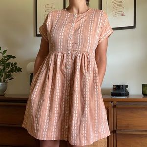 Madewell floral button down dress in peach